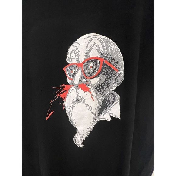 Suofei Man Asian Size 4 XL Black Dragon Ball Master Roshi Crew Neck Tee (LG) - Picture 2 of 4